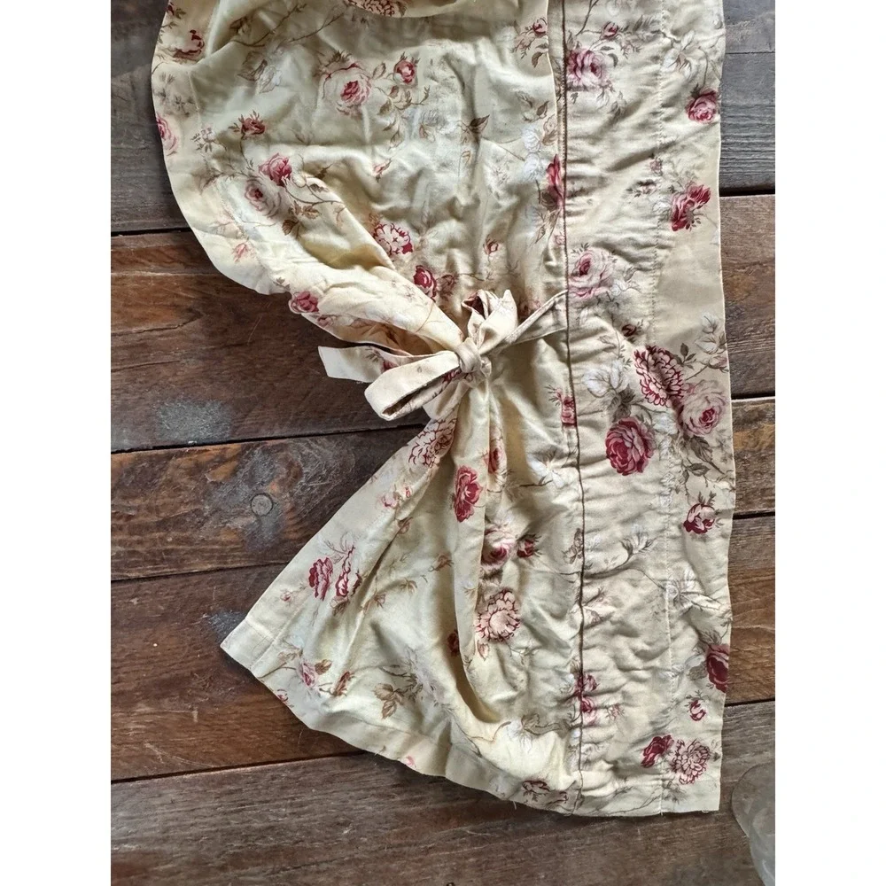 Vintage Waverly Curtains Rose Cottage Antique Cute Tie Up Set Of 3 Valances